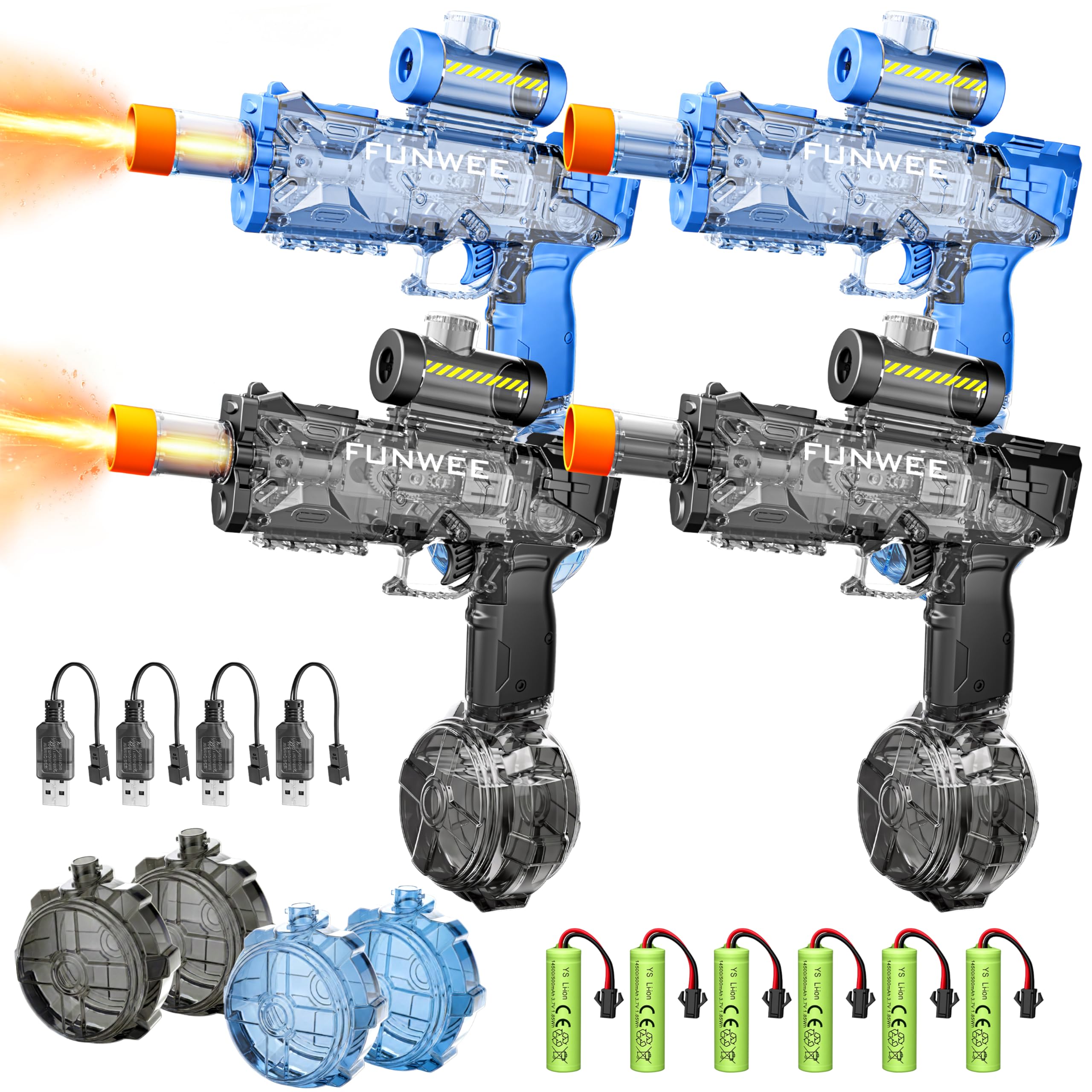 Amazon.com: Funwee 4 Pack Electric Water Guns, Light Up Automatic