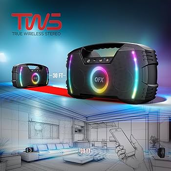 wireless speaker❤️ QFX BT ZX35 Portable Rechargeable Bluetooth Speaker with LED