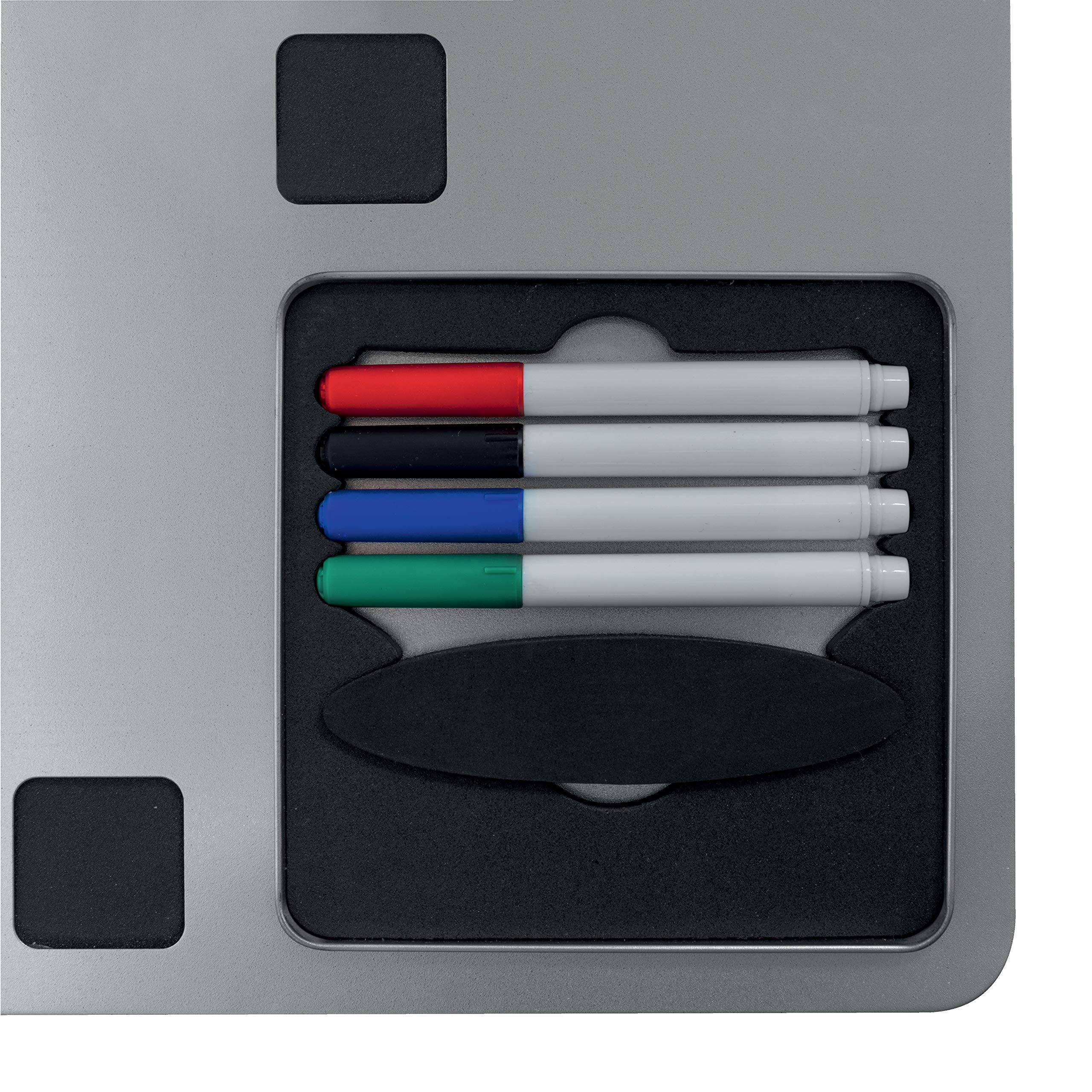 Rexel Nobo - Pizarra magnética combinada con cuadrículas espuma + kit escritura 610x390 mm, color plata