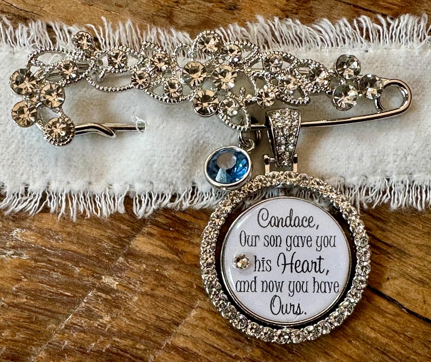 Daughter in law gift, Daughter, Bridal bouquet charm, Bridal bouquet charm with blue, wedding gift, wedding bouquet charm, bride gift bridal
