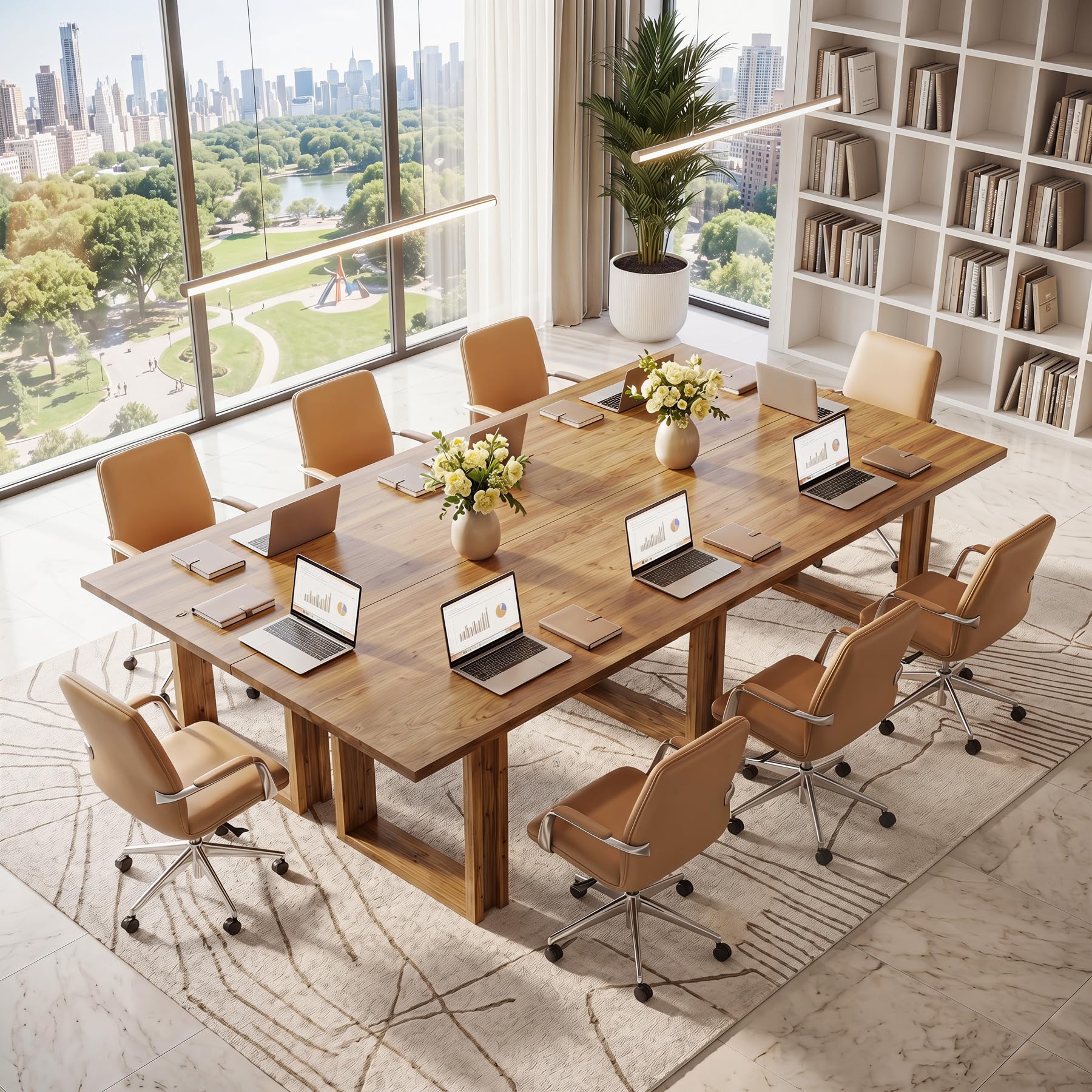 Escritorio de Madera Maciza, 160 x 80 x 76 cm, Mesa de Oficina Grande, Escritorio para Ordenador, Mesa de Escritorio para Home Office, Mesa de PC Estable, Estilo Rústico para Despacho, Estudio y Salón