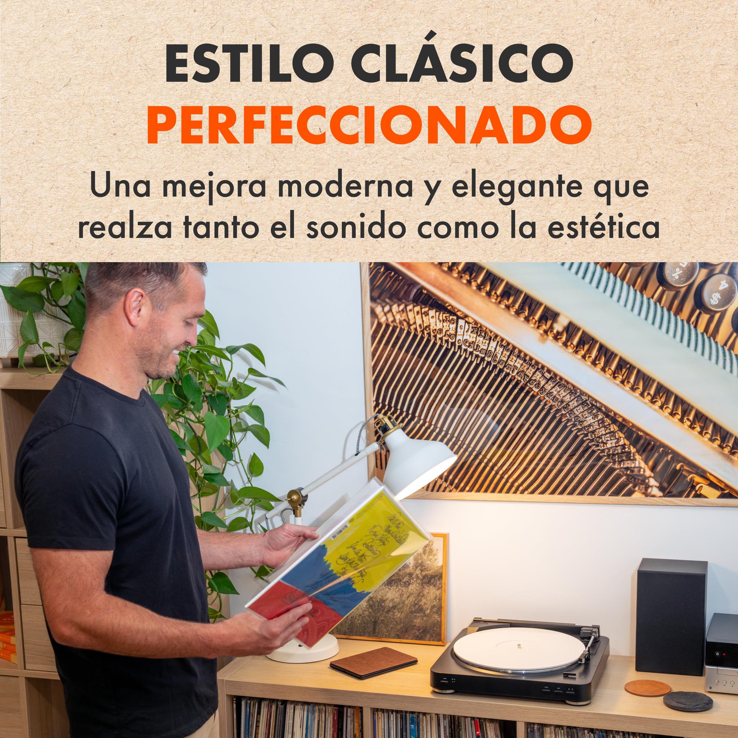 Alfombrilla acrílica blanca para tocadiscos | SPINCARE Premium 4 mm Slipmat Vinilo | Esterilla de 12" | Mejora el sonido del vinilo | Alfombrilla Tocadiscos Hi-Fi