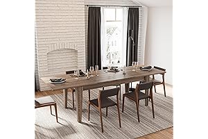 106.3 Inch Wood Expandable Dining Table for 8-10 People