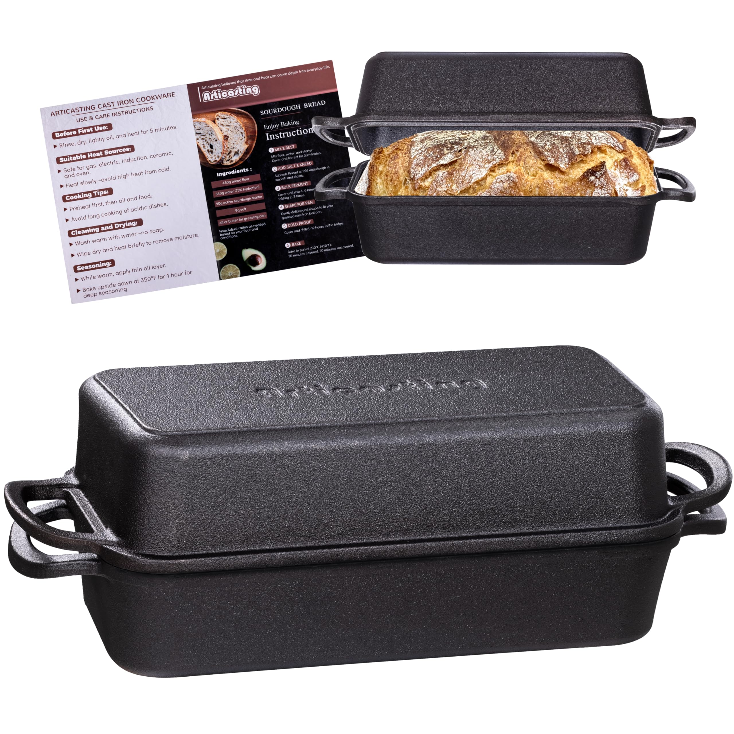 Articasting 11x5 Inch Cast Iron Loaf Pan