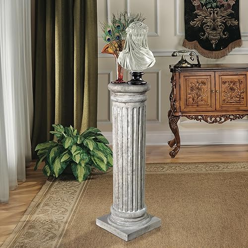 Vista 17 de Design Toscano NE60510 Apollo Belvedere Busto y pedestal romano zócalo, acabado de piedra sintética Imperio Romano