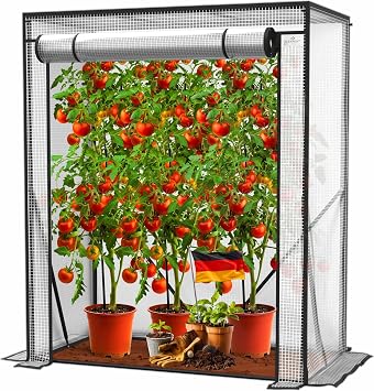 KESSER Premium Tomato Greenhouse with Roller Door Plastic Film 100 x 50 x 150 cm for Vegetables, Flowers, Fruits, Garden