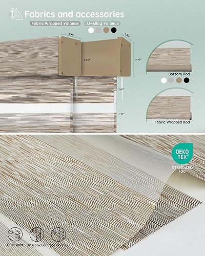 Miniatura 5 de Yoolax Persianas motorizadas con control remoto, persianas motorizadas de cebra compatibles con Alexa, persianas motorizadas de privacidad,