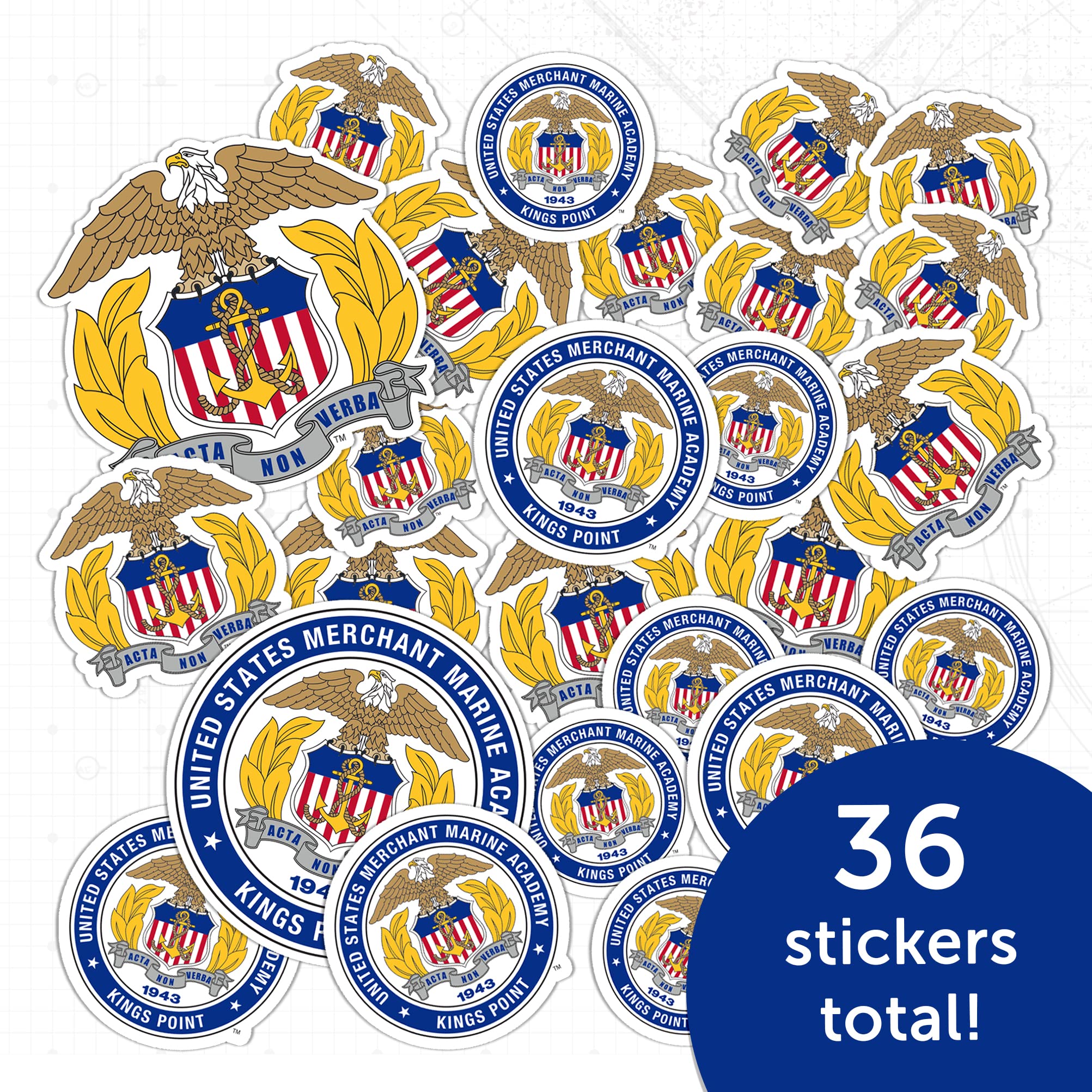 United States Merchant Marine Academy Sticker Set - 4 Inch Vinyl Decals For Laptop, Car, Water Bottle - View #4