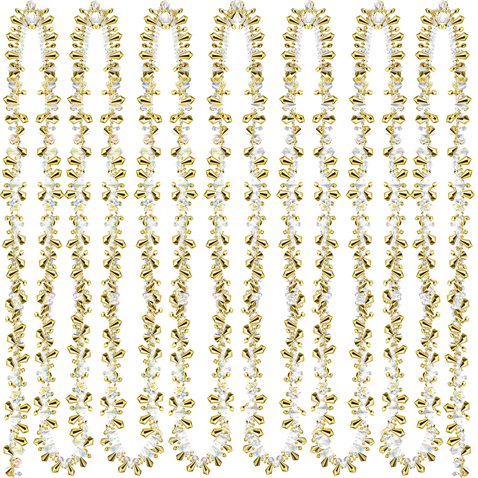 4 Guirlandes de Noël Irisées Claires Guirlandes de Perle Cristal Acrylique Grandes Guirlandes de Perles Noël Torsadées Guirlandes d'Arbres de Noël de Perles Suspendues 40 Feet (Or)