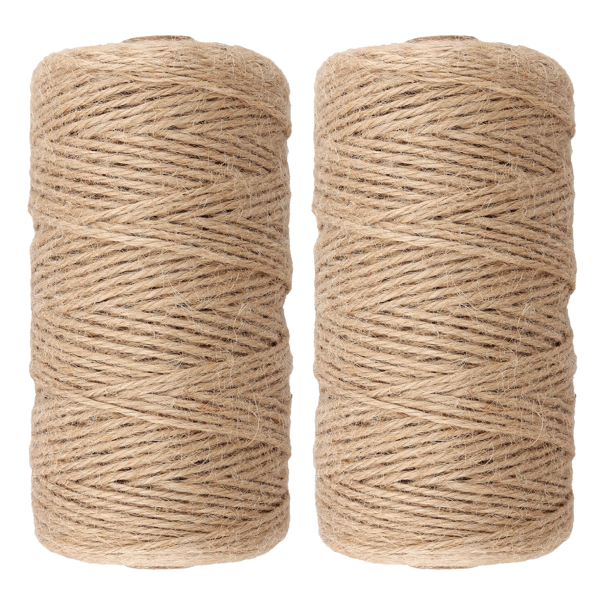 Cheungr Natural Brown, Linen 2 Rolls 2Mm X 200M(656 Feet) Jute Twine String, Natural Jute String Garden Twine For Gift Wrapping, Arts & Crafts, Floristry, Gardening, Diy Projects, Home Decor
