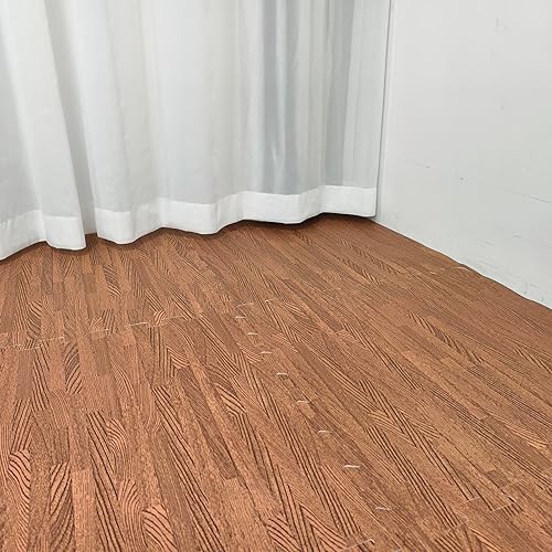 Miniatura 2 de Wisfor Azulejos de espuma entrelazados de 24 x 24 pulgadas, alfombrillas de grano de madera para niños y bebés, no tóxicas (paquete de 12)