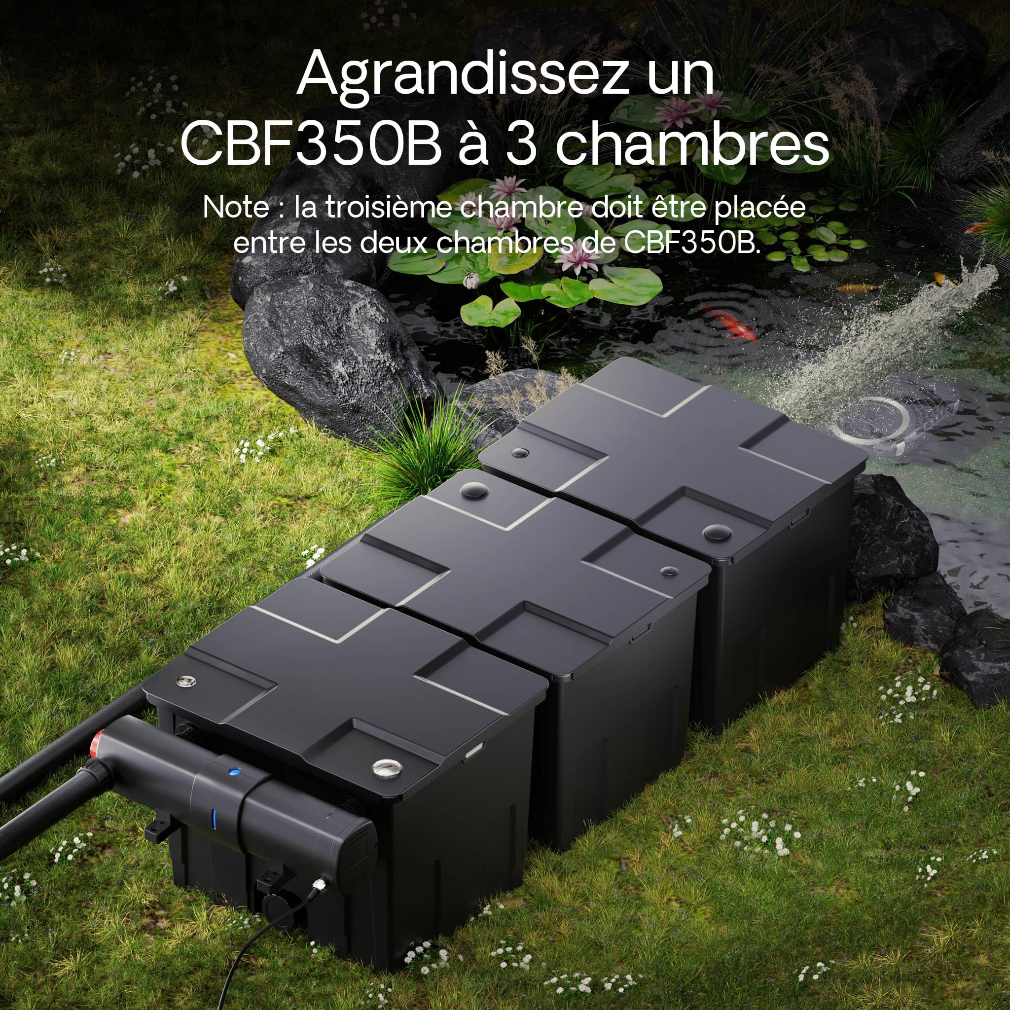 SunSun Upgrade Kit 2 pour CBF-350B et CBF-350C Filtre Biologique de Bassin ou d’étang - 540 x 460 x 430 mm - capacité Max 90000 l - Filtration Eau à Grand débit