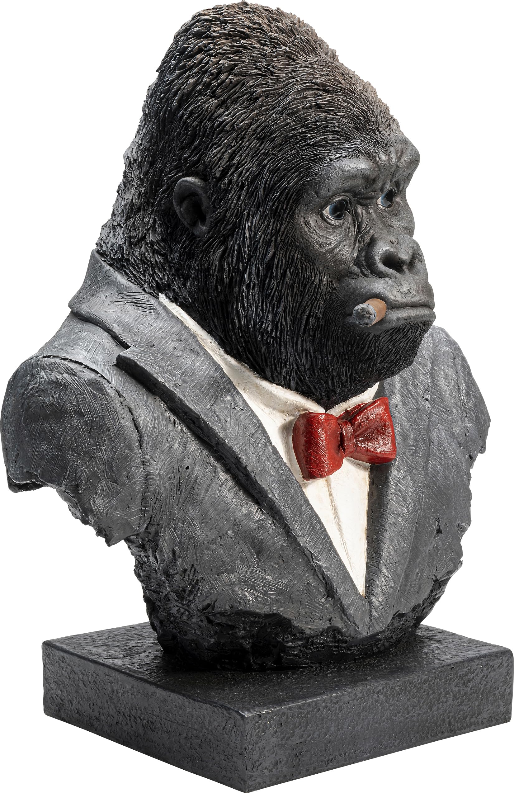 KARE Design Statua Decorativa Smoking Gorilla, Nero, Gorilla Fumante, Sigaro, Deco Casa Divertente, Statua per Soggiorno/Corridoio/Scaffale, Idea Regalo, 48X40X28 (A/L/P)