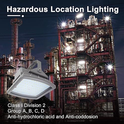 Miniatura 4 de Reflector LED a prueba de explosiones de 100 W, luces de inundación de ubicación peligrosa para gasolina, refinerías de petróleo, hangares de