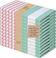 Vista 10 de Urban Villa - Juego de 12 servilletas de tela de 50 x 50 centímetros 100% algodón, servilletas lavables, duraderas, reutilizables y absorbentes