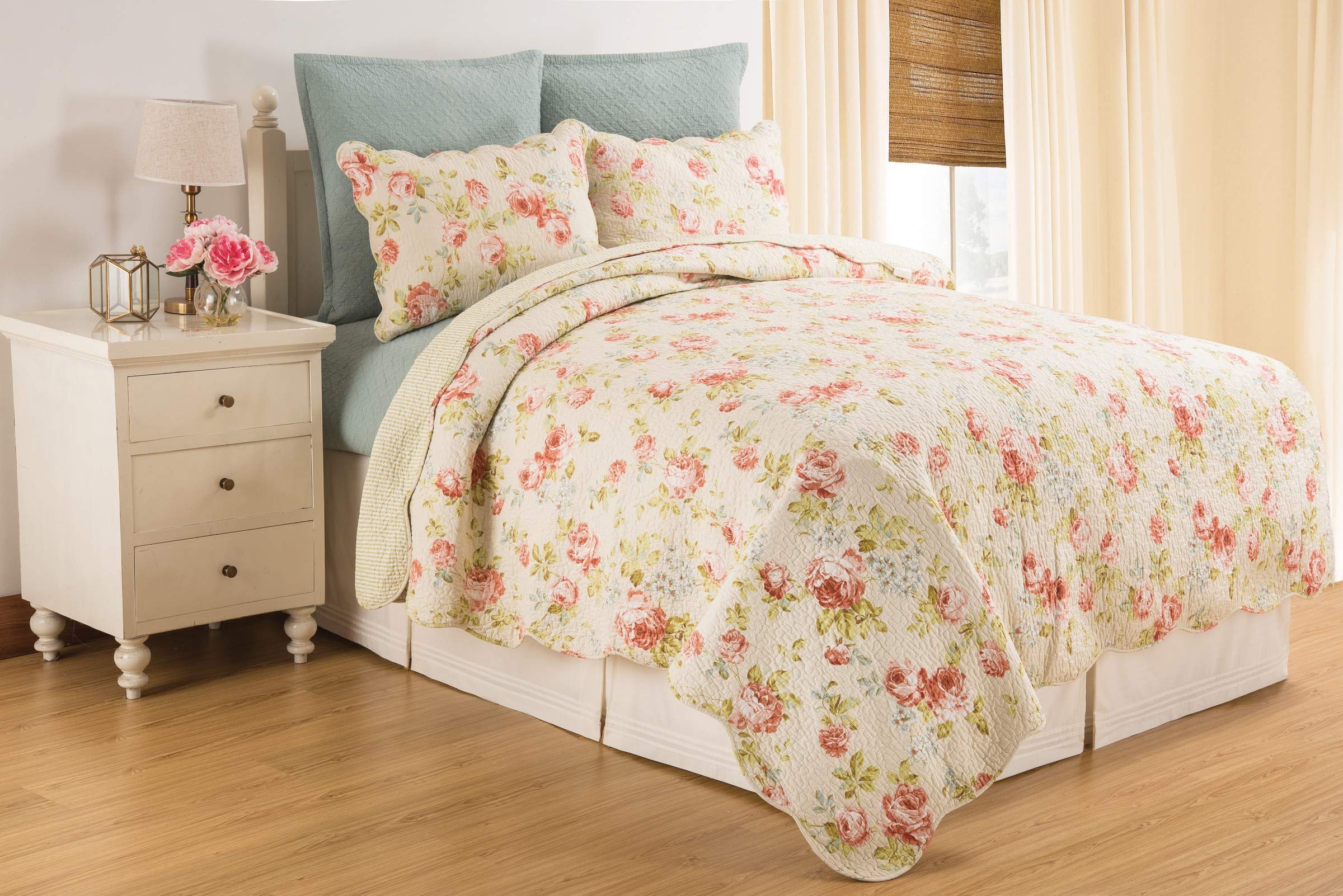 C&F Home Whitney Floral Standard Pillow Sham Standard Sham Beige