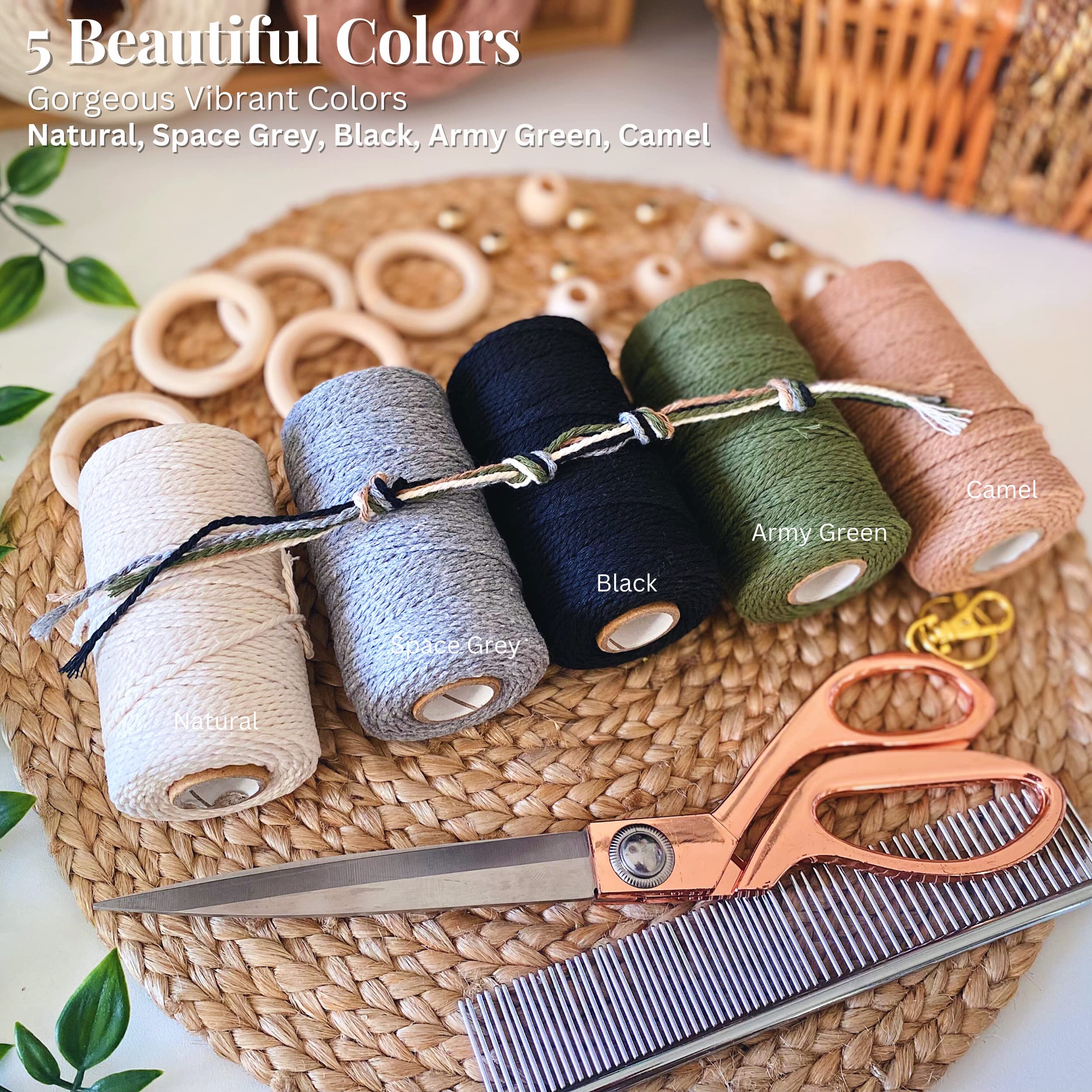 Hemptique 0.5mm #10 Hemp Cord Spools Jewelry Making Macrame Crochet Crafting Gift Wrapping Outdoor Gardening, Color: Black - View #3