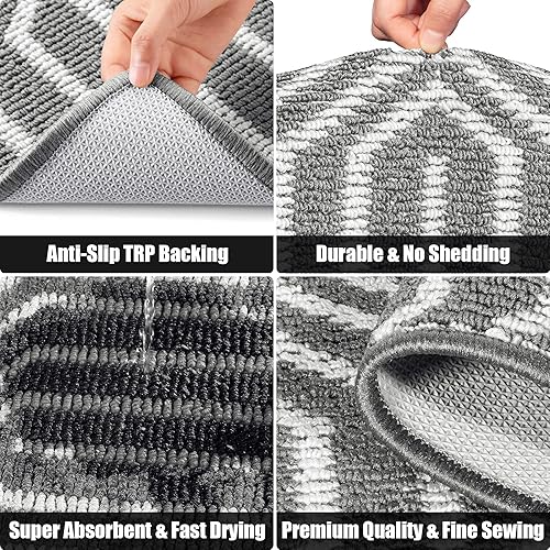 Vista 67 de Tapete para interiores de 32 x 48 pulgadas, tapete absorbente para puerta delantera y trasera, parte trasera de goma, antideslizante, atrapador