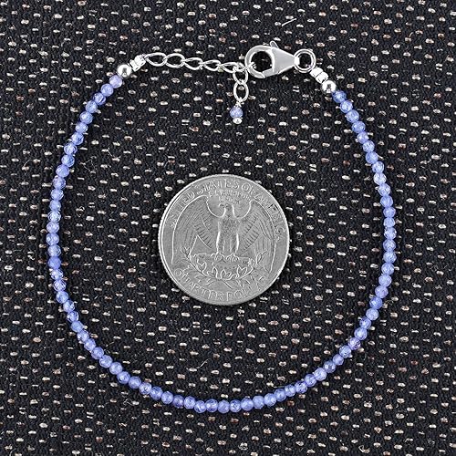 Miniatura 24 de InfinityGemsArt Natural Bracelet For Women Gemstone Micro Beads Dainty Jewelry Christmas Gifts for Women, Birthstone, Stone Jewelry 925 Sterling