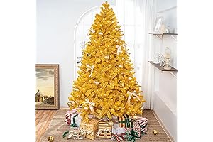 Naomi Home 7.5ft Gold Christmas Tree with Lights