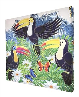 CCRETROILUMINADOS Ccretroéclairés Tropical Tucanes Quadro Decorativo Illuminato, metacrilato, Multicolore, 60 x 60