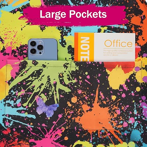 Miniatura 5 de ASPMIZ Delantal de pintura de artista para adultos, delantales de cocina coloridos, delantal de cocina impermeable con bolsillos, delantales de