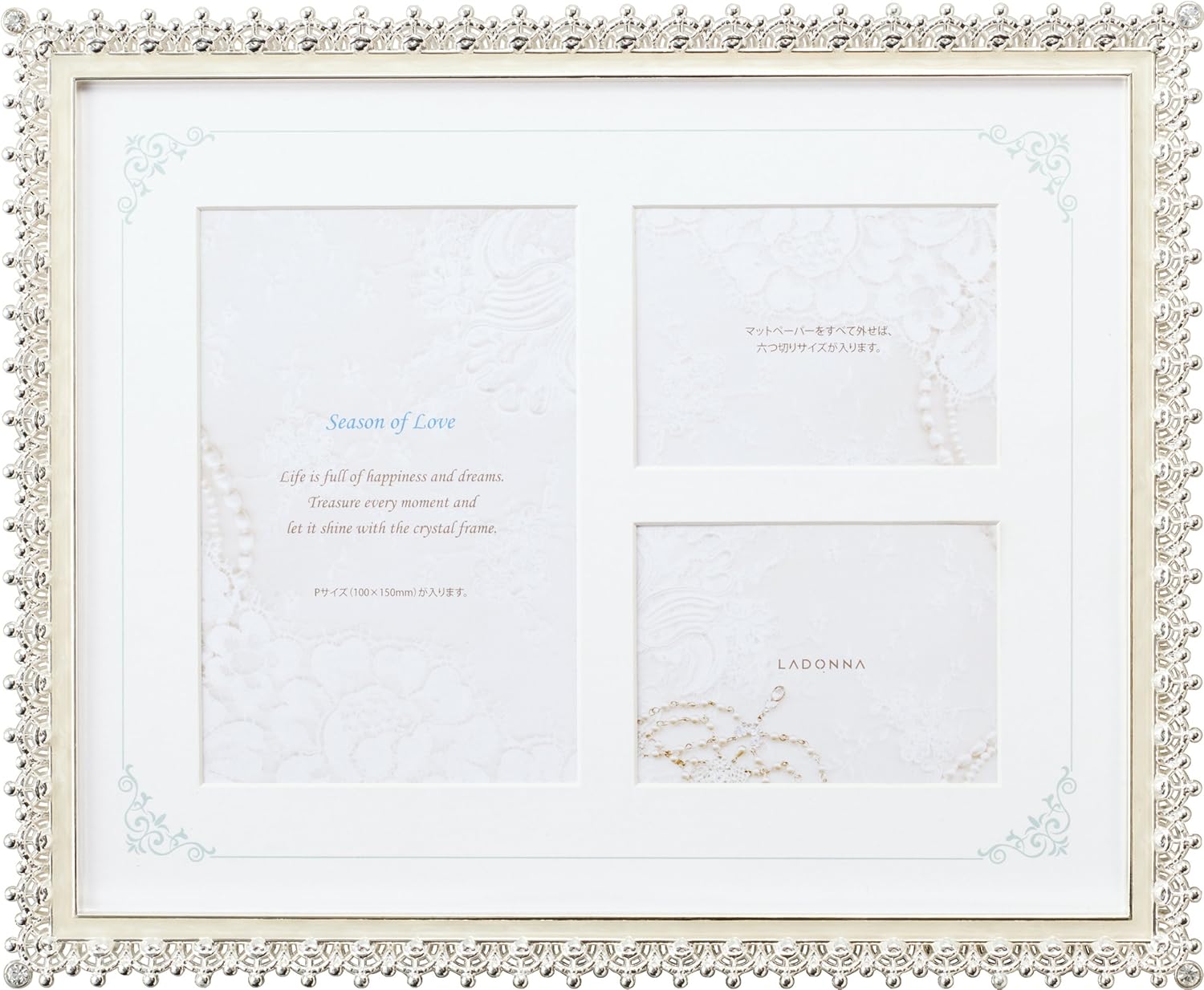 LADONNA MJ83-06-WH Radonna Picture Frame, Bridal White, 6 Cutouts