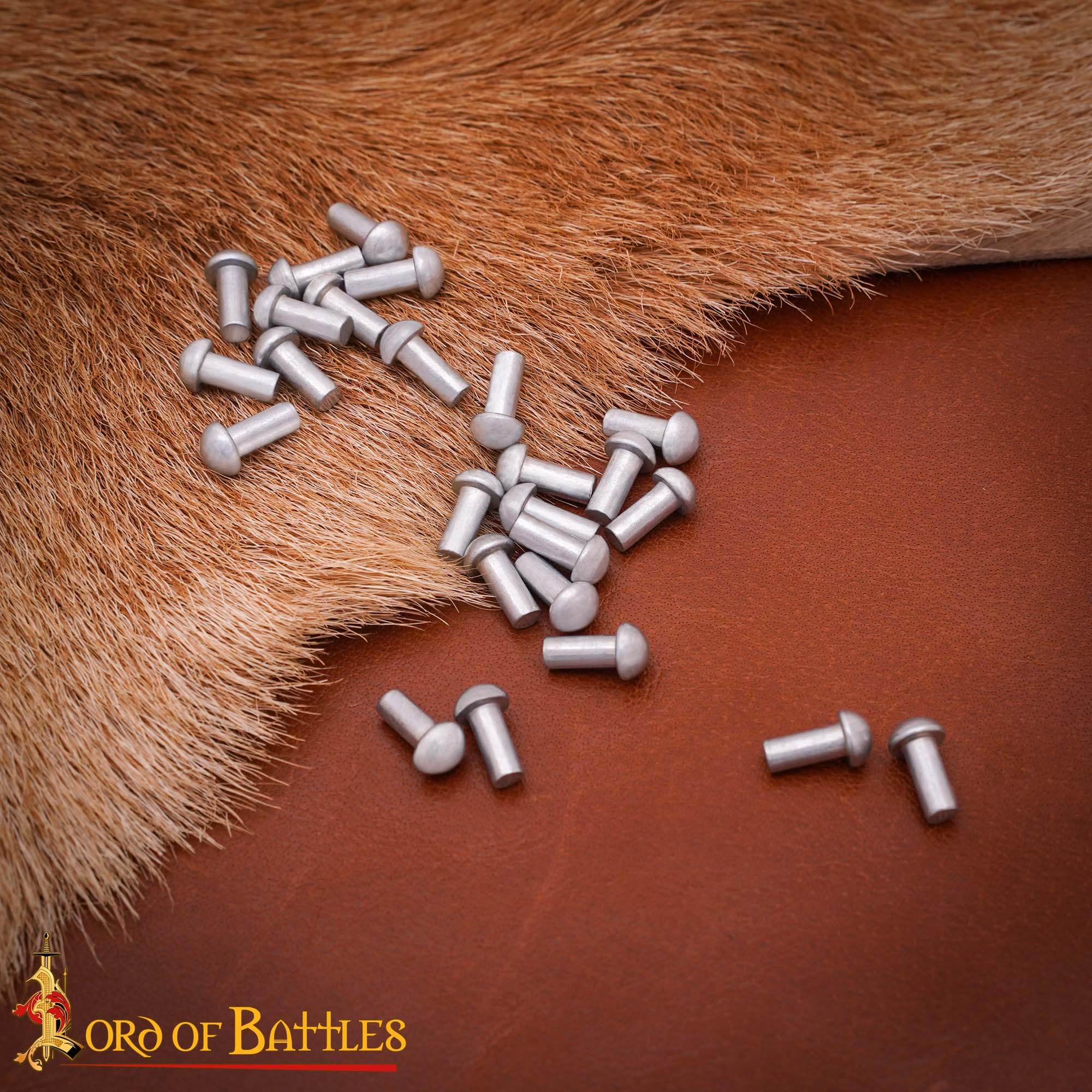 Lord of Battles Mushroom Head Steel Rivets, Heavy Duty Steel Rivets for Wood Metal, Leather & DIY Projects, 25 Pack, 1/2 inch - Image 4
