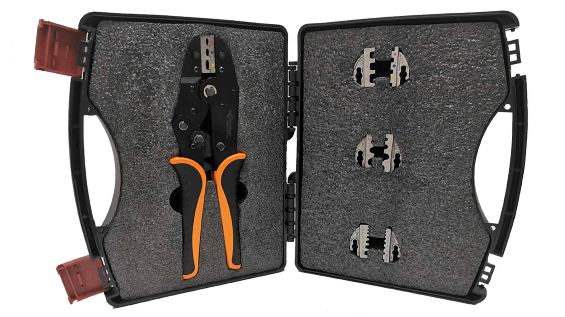Kit Pinza Crimpatrice A Cricchetto Con 8 Set Stampi Intercambiabili Per Morsettiere, Nuovo
