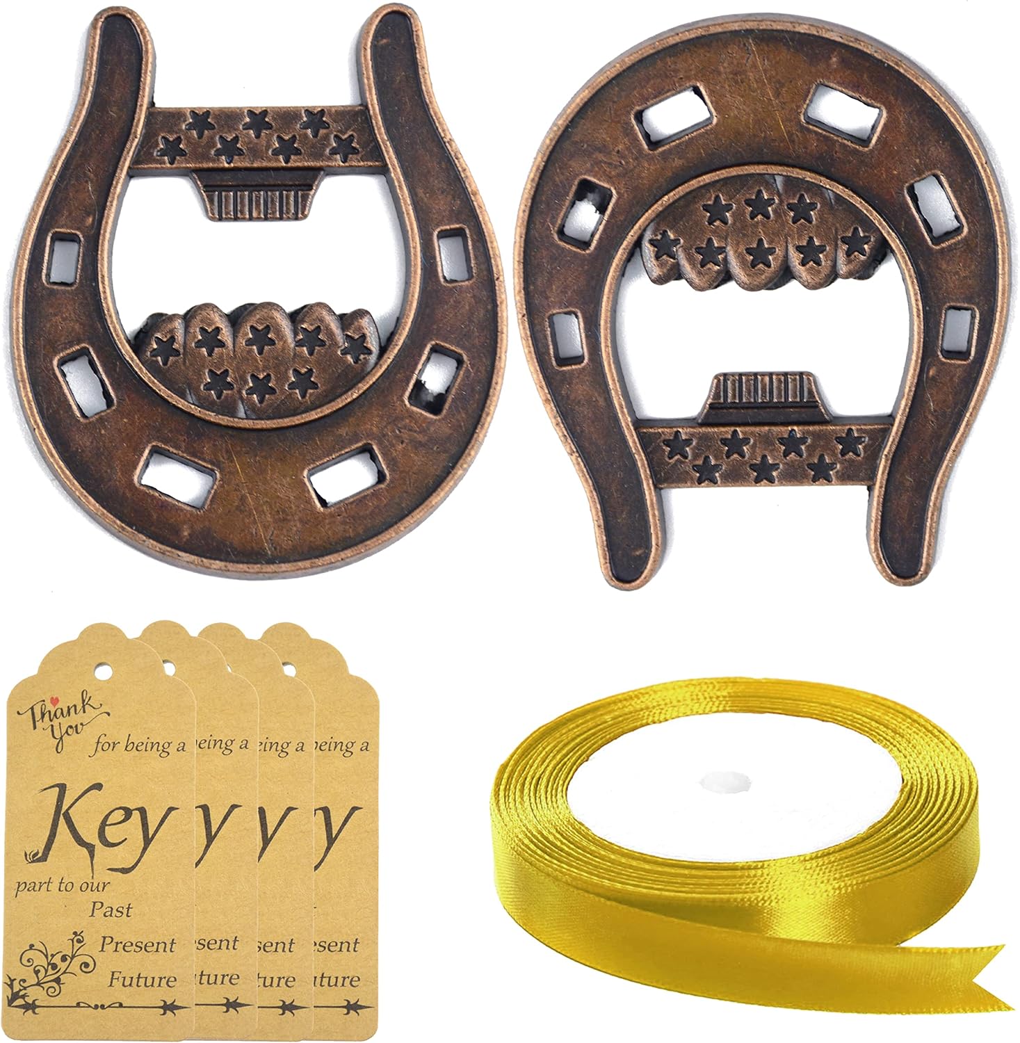 Aokbean 24 pcs Lucky Horseshoe Bottle Opener Party Favors