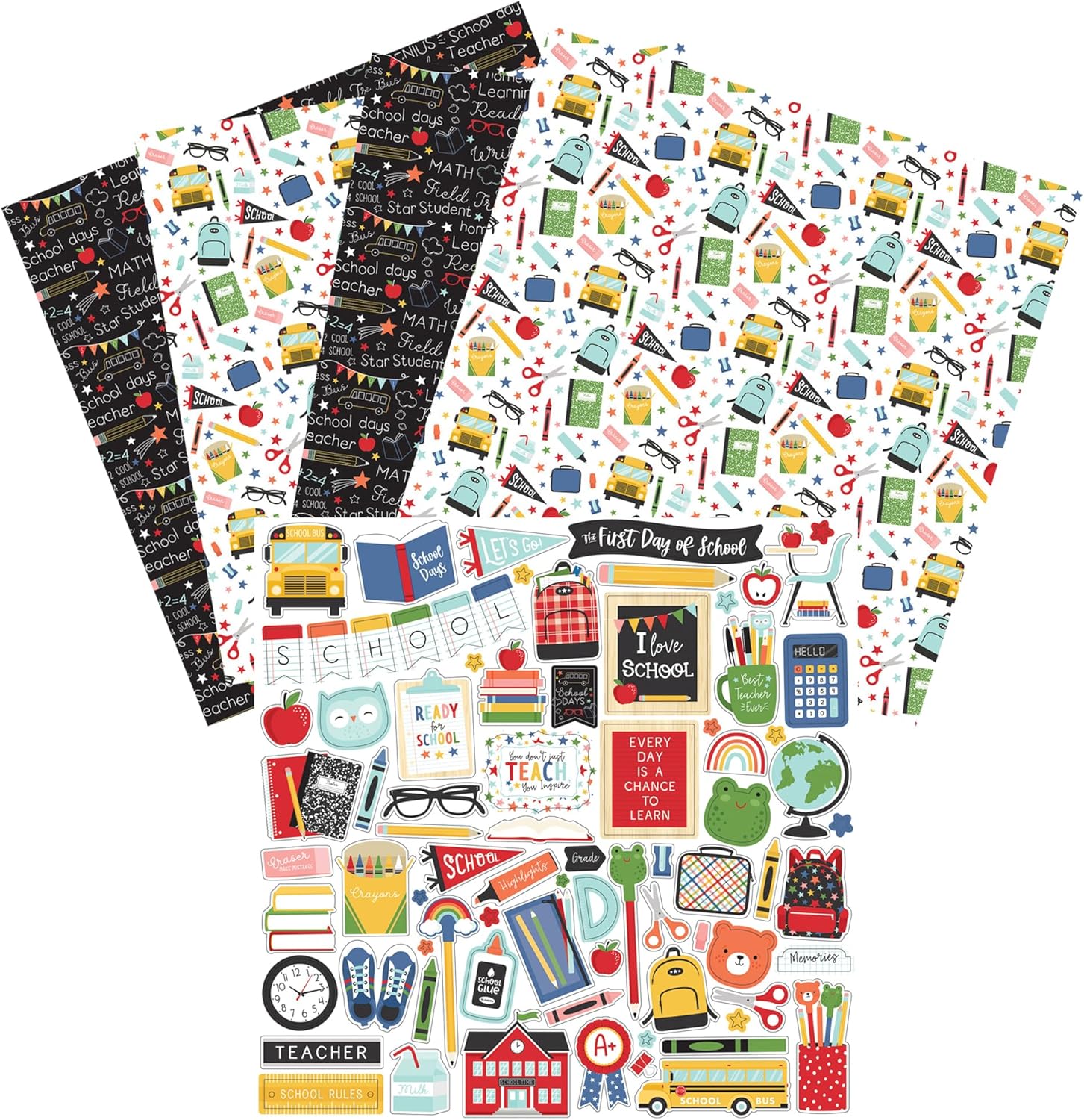 School Scrapbook Paper 12x12 School Stickers For