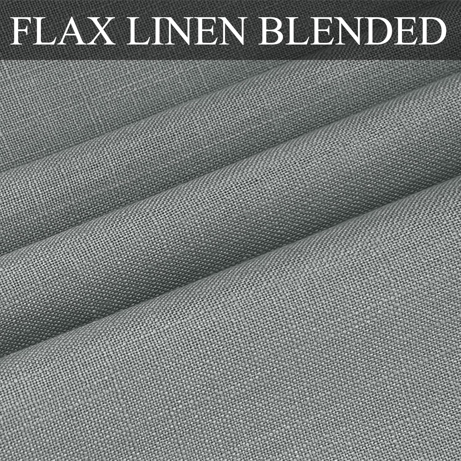 Fcosie Extra Long Extra Wide Natural Linen Curtain Panels Light Filtering Panel Grommet Draperies Tall Curtains for High Living Room Sliding Door Garage, 100" Wide x 288" Long, Grey, 2 PCS