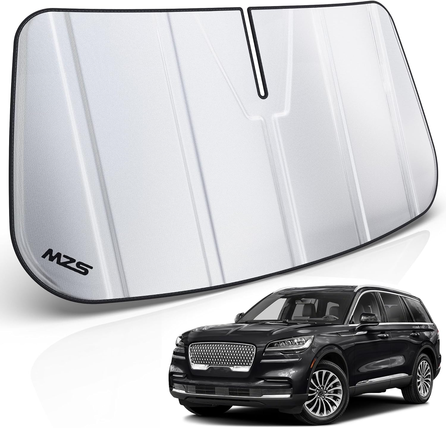 MZS Windshield Sun Shade Compatible with Nautilus 2024 2025 2026, Foldable Car Front Window Sunshade with Storage Pouch, Sun Visor Shield for Interior Protector