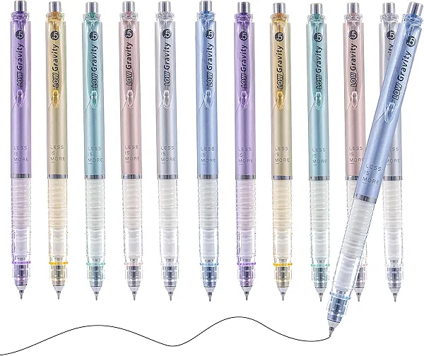 Gel Pens, Extra Smooth Black Ink Pen, 12 Pcs 0.5mm Fine Point Writing Pen for Journaling Note Taking, Nurse Retractable Pen, Cute Aesthetic Stationery School Office Supplies Gifts for Women