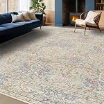 Non Slip Dark Green 2x6 Kitchen Runner Rug Washable, Long Rubber Backed Hallway Runner Rugs, Boho Vintage Floral Botanical Non Skid Carpet for Entryway, Bathroom, Hall, Laundry Room Mats for Floor