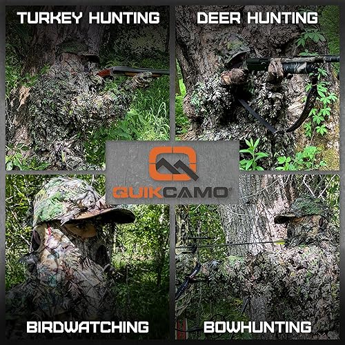 Miniatura 5 de QuikCamo Mossy Oak 3D Leafy Camo Ghillie traje, malla transpirable ligera para hombres de caza