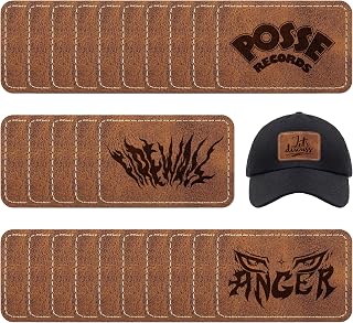 Faux Leather & Leatherette Hat Patches - 30 Pack Blank Laserable Patches with Adhesive Backing for Customization, Fabric Repair, Sewing & Laser Engraving Supplies (3 x 2 Inch)