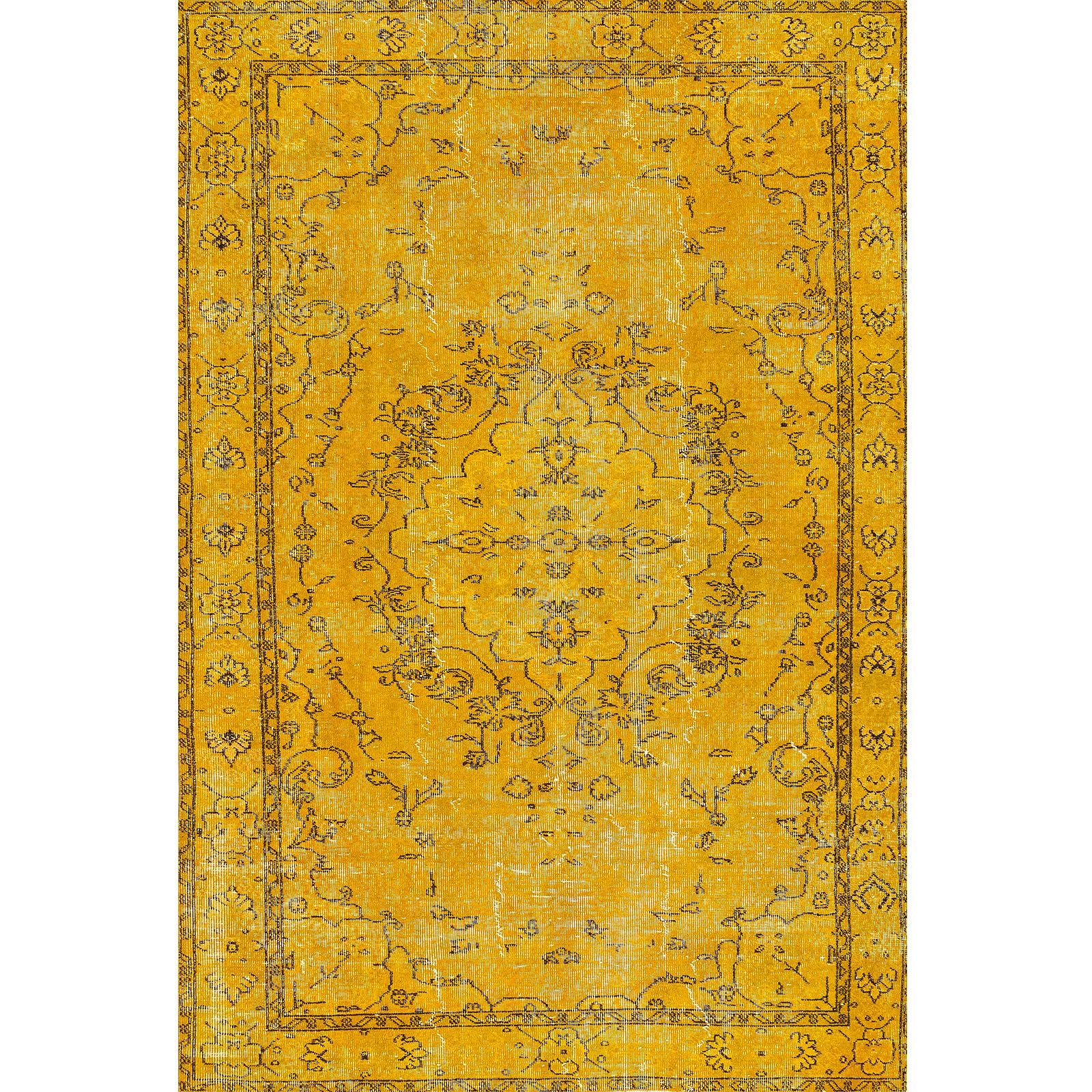 bamyum Giallo Alfombra Impresa Chenilla Estampada a Máquina 120 x 180 cm, Alfombra Lavable Salón, Alfombra Amarillo Vintage Dormitorio, Antibacteriana Antideslizante Base Alfombra Cocina