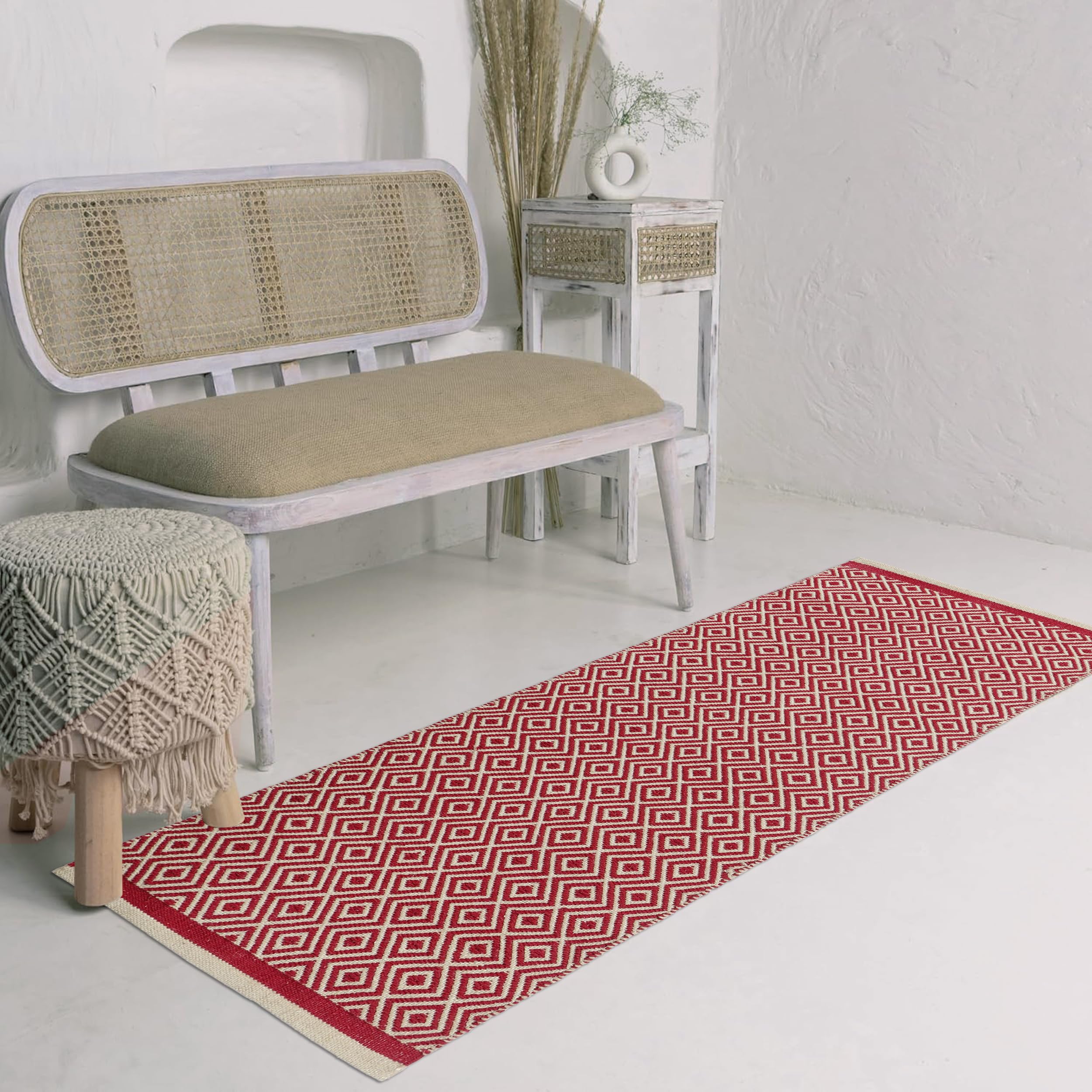 Handwoven Cotton Rug Runner - 60x152cm -8