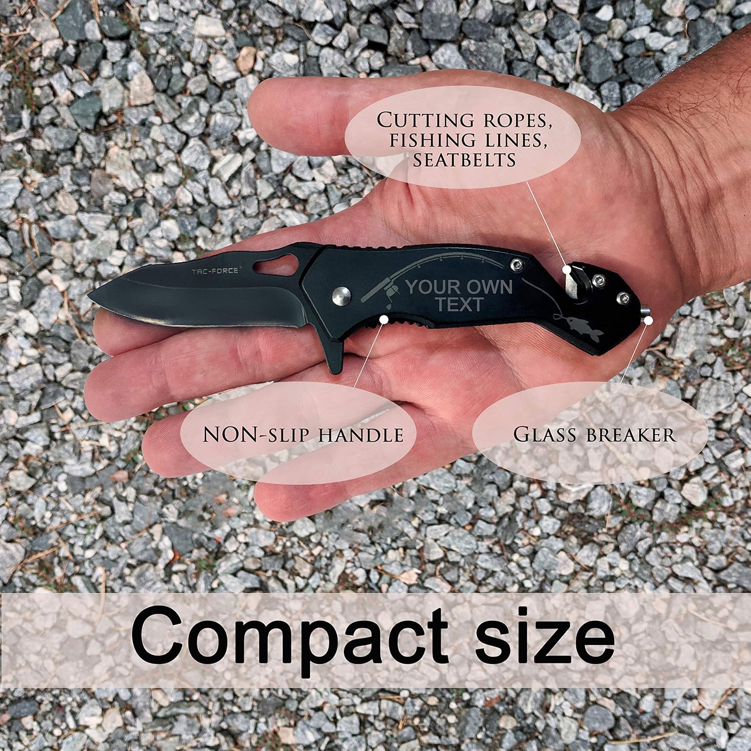 Personalized Fishing Gifts for Men, Husband, Friend, Dad, Grandpa, Brother, Coworker - Custom Engraved Pocket Knife for Fisherman - Gift Idea for Fishers for Christmas, Father's Day (Customize it!)
