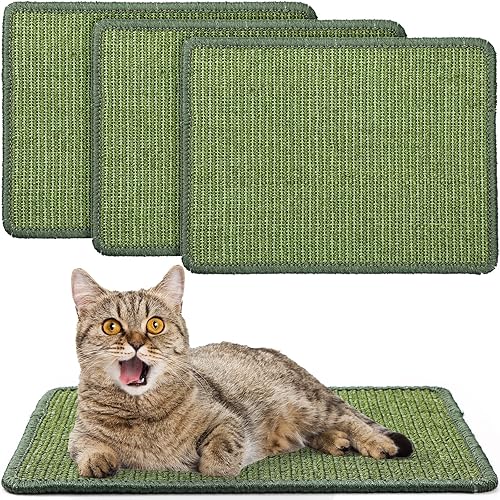 4 alfombrillas rascadoras para gatos, alfombrillas de sisal para gatos, alfombrillas horizontales para rascar el suelo del gato, alfombra de tela de