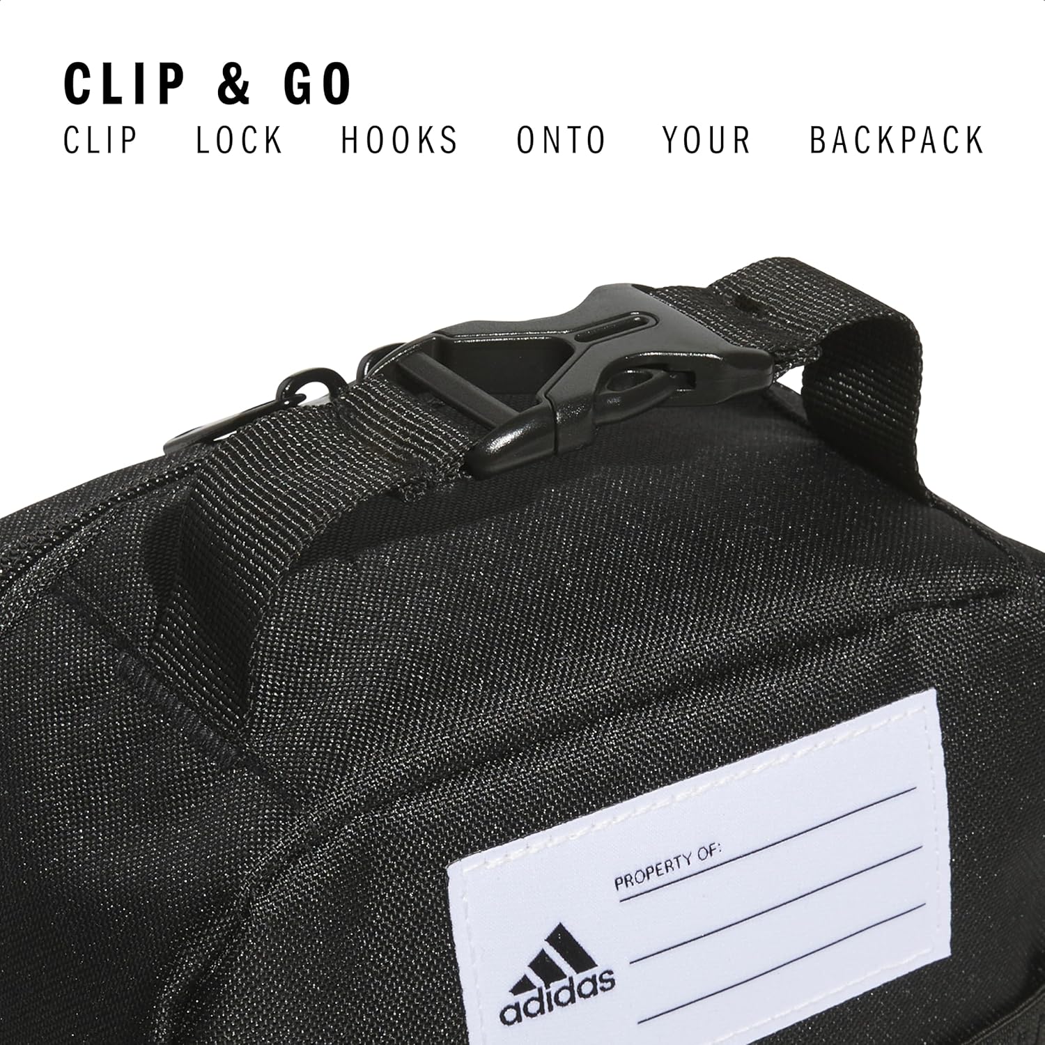 adidas Santiago Lunch Bag Cooler for Women and Men, Insulated Food Container Box with Mesh Pocket, Black/White, One Size - Image 3