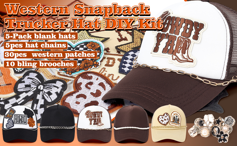 Amazon.com: Meneng Customizable Cowboy Hat 5-Pack: Western  display picture 1