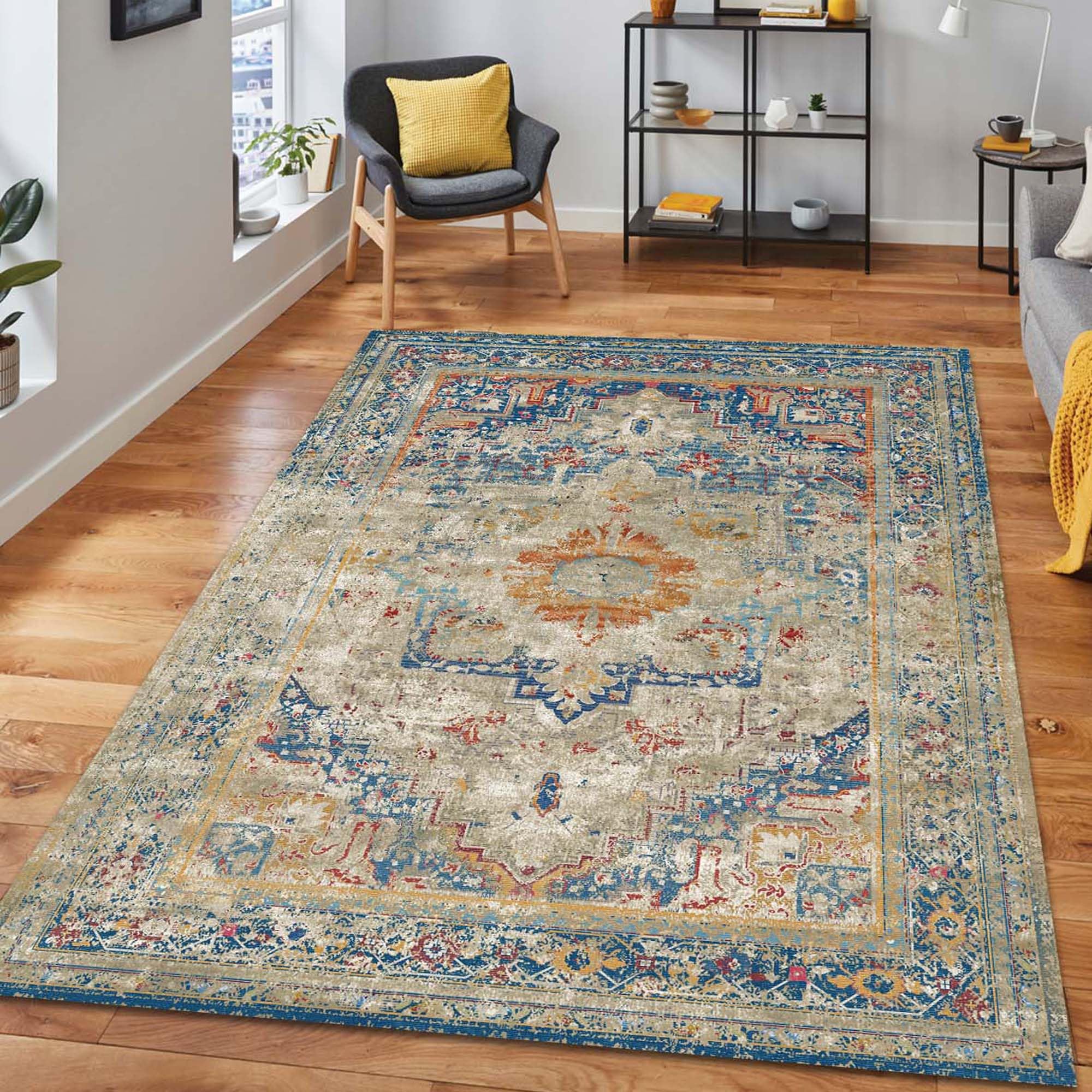 Latte Dizayn Kenzie Kadife Pamuk Tabanlı Yıkanabilen Kaydırmaz Antibakteriyel Salon Halısı 160x230