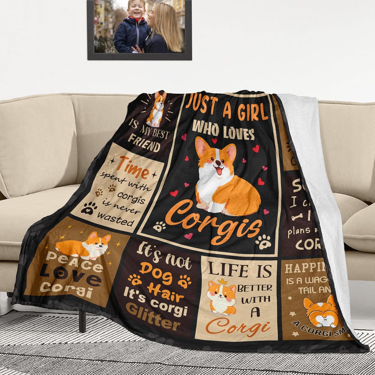 Corgi Gifts for Corgi Lovers, Christmas Birthday Dog Lovers Gifts for Women/Girls/Mom/Friend/Sister, Corgis Decor Soft Blanket 60"X50"