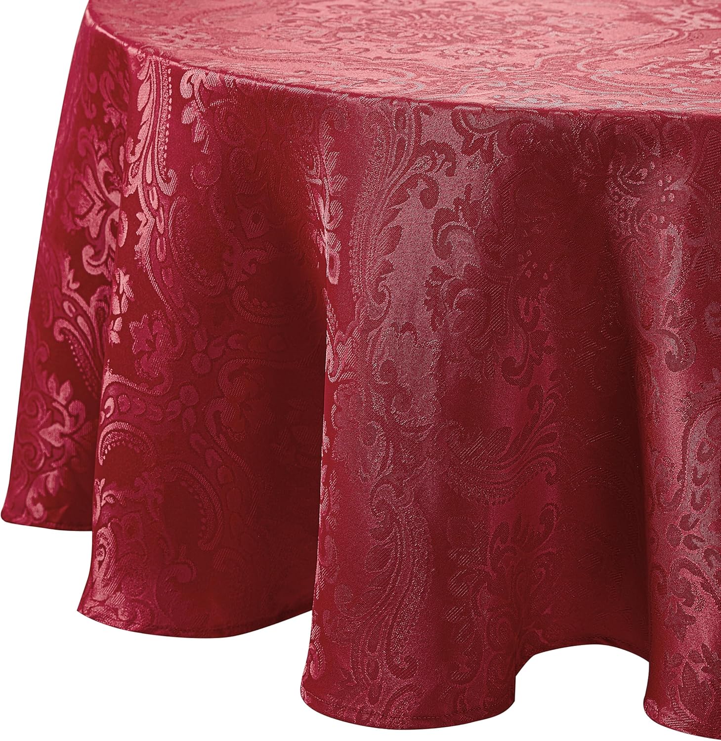 Elrene Home Fashions Caiden Elegance Damask Waterproof, Stain & Wrinkle Resistant Fabric Tablecloth, 60" x 144" Oblong/Rectangle, White