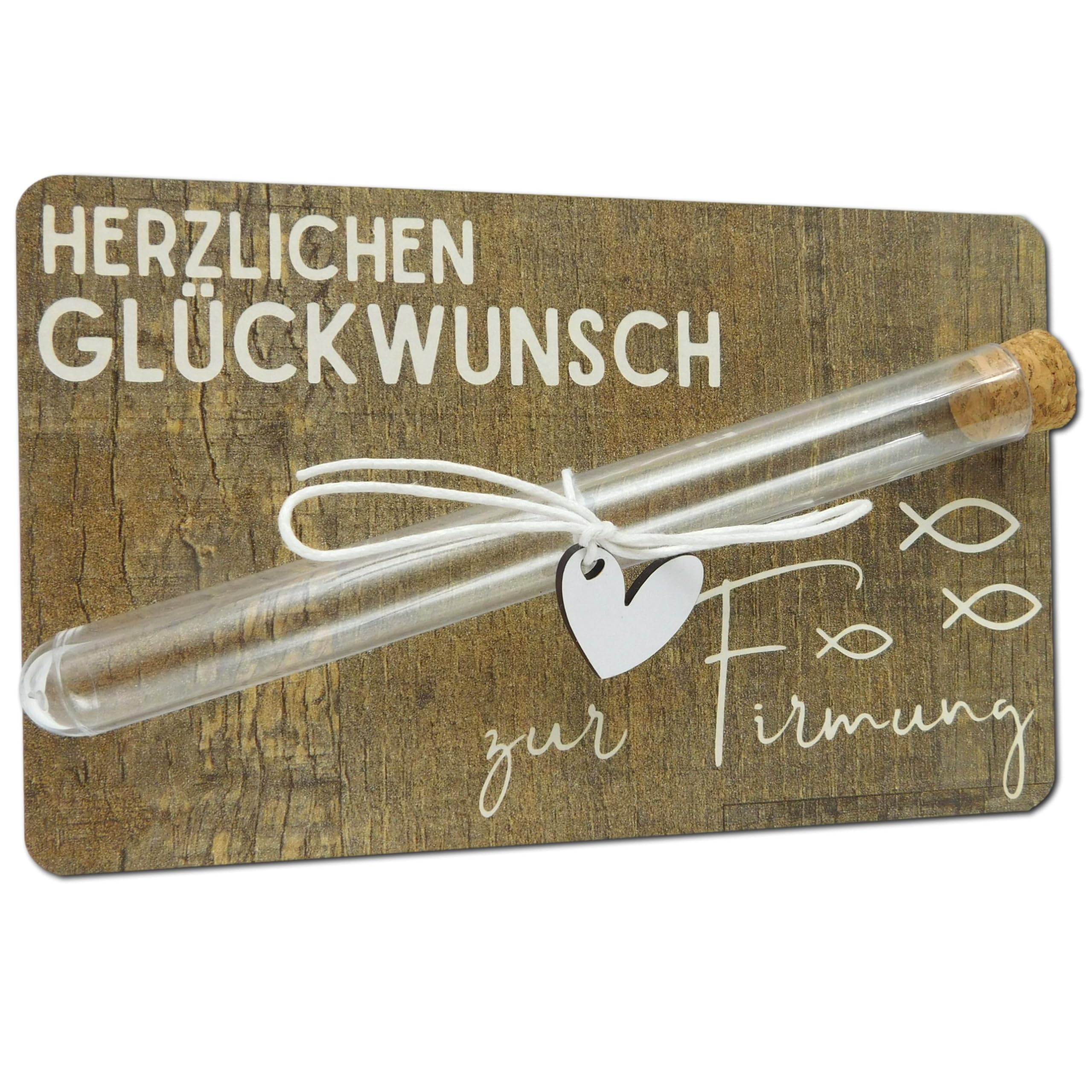 Geschenk zur Firmung I Originelles kleines Geldgeschenk & Gutscheinidee I Geldgeschenk Firmpate I Geldgeschenke & Geldverpackung I Karte mit Gravur Herzlichen Glückwunsch zur Firmung