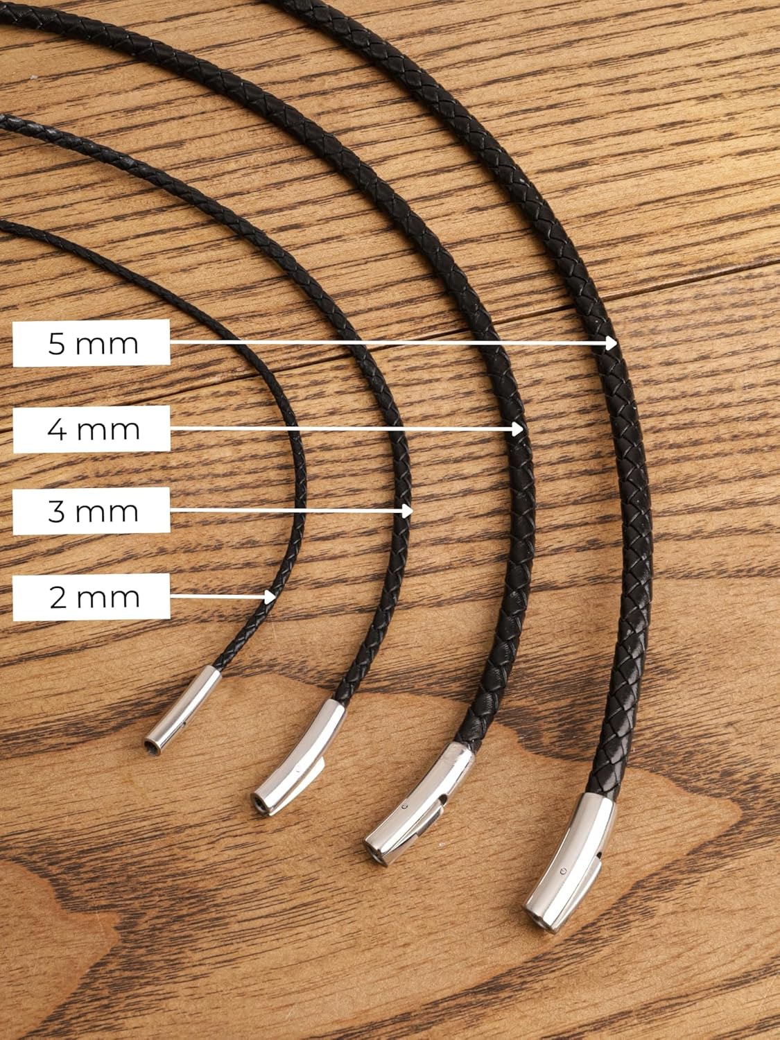 HAQUIL Waterproof Braided Leather Cord Chain Necklace for Pendant, Jewelry Gift for Men and Women - 16/18/20/22/24/26/28/30" 2/3/4/5mm - Image 3