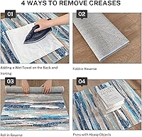 Vista 4 de Abstract Runner Rug 2x6, Blue Washable Hallway Runner Rug Non-Slip, Soft Printed Kitchen Runner, Thin Faux Wool Runners for Hallways, Modern Floor