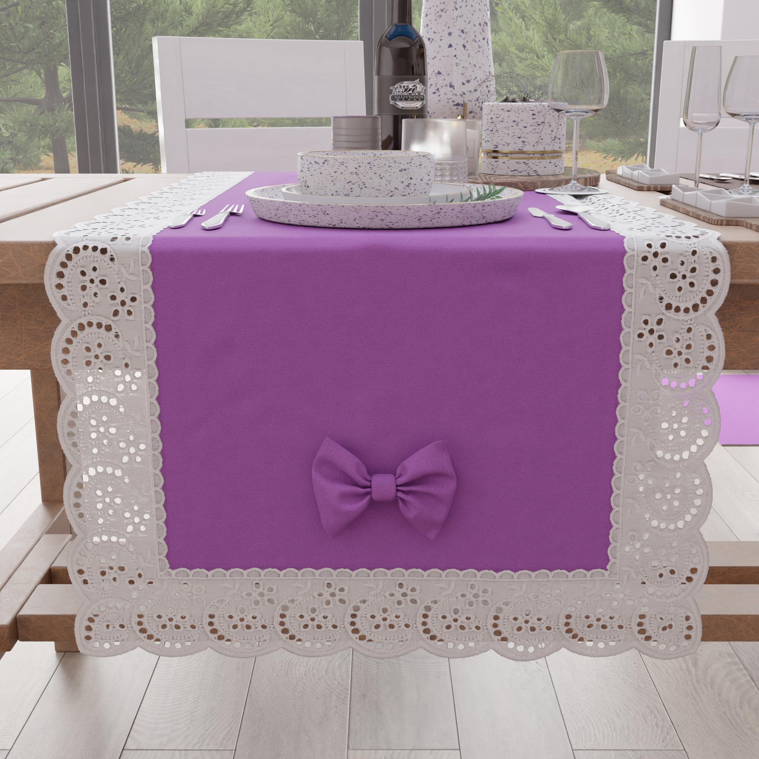 PETTI Artigiani Italiani, Elegant Cotton Table Runner, for Kitchen Table Living Room, Dining Room